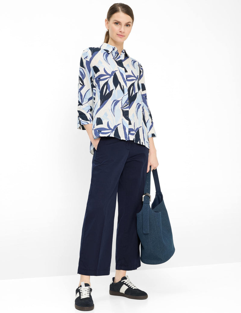 Brax Skjortblus i Ren Linne Vicki Marinblå