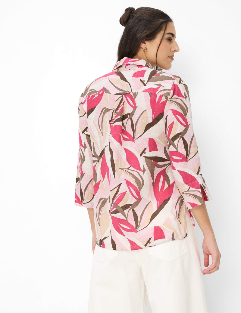 Brax Skjortblus i Ren Linne Vicki Rosa