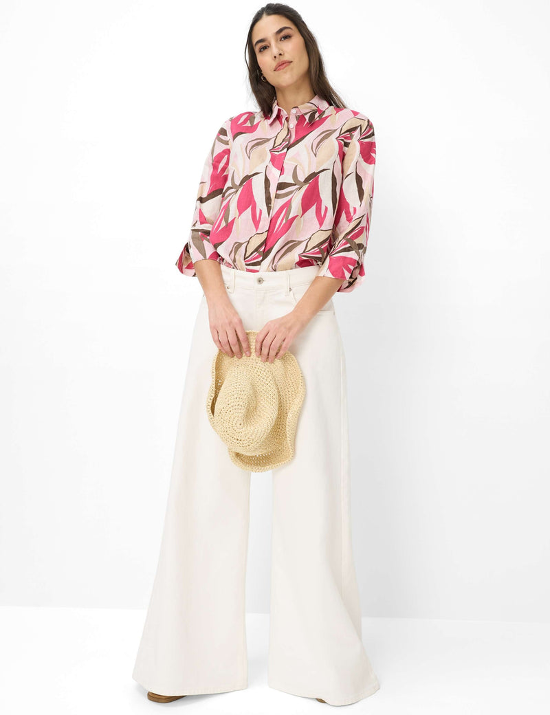 Brax Skjortblus i Ren Linne Vicki Rosa