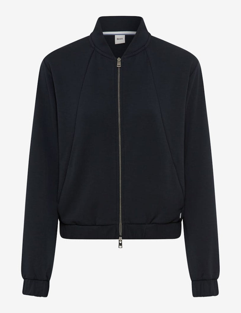 Brax Stickad Jacka Becky med Ståkrage Marinblå