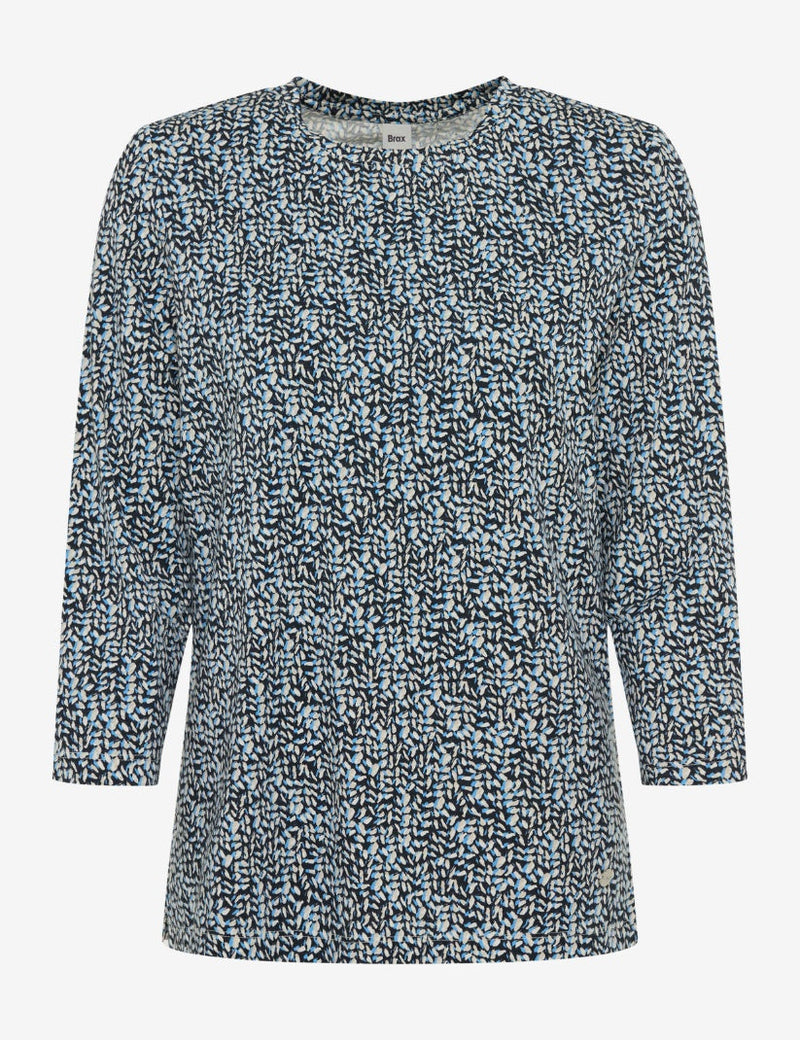 Brax Style Carina M Mönstrad T-shirt med 3/4-ärm Blå