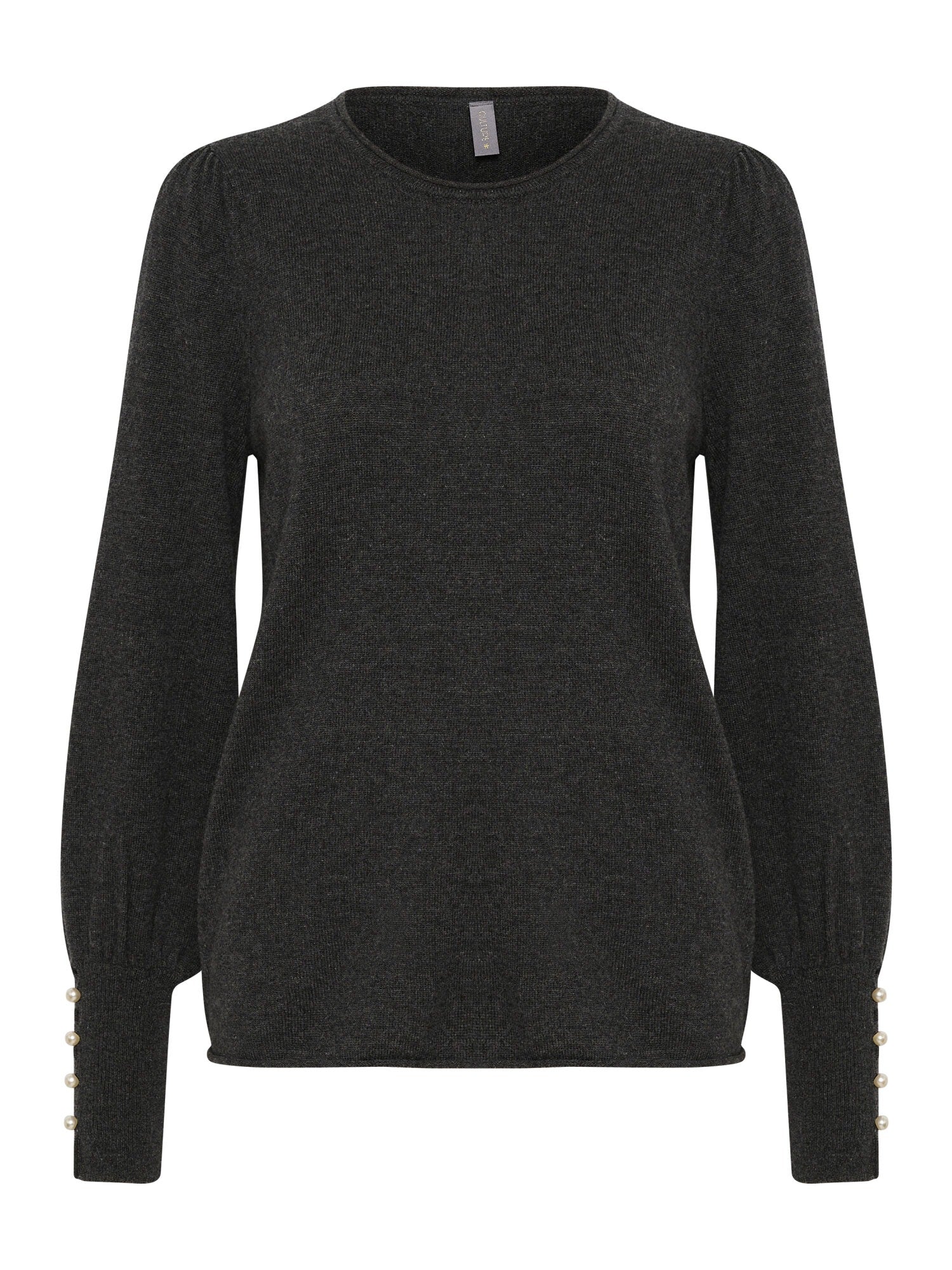 CULTURE Allie Pearls Tröja Grey Melange