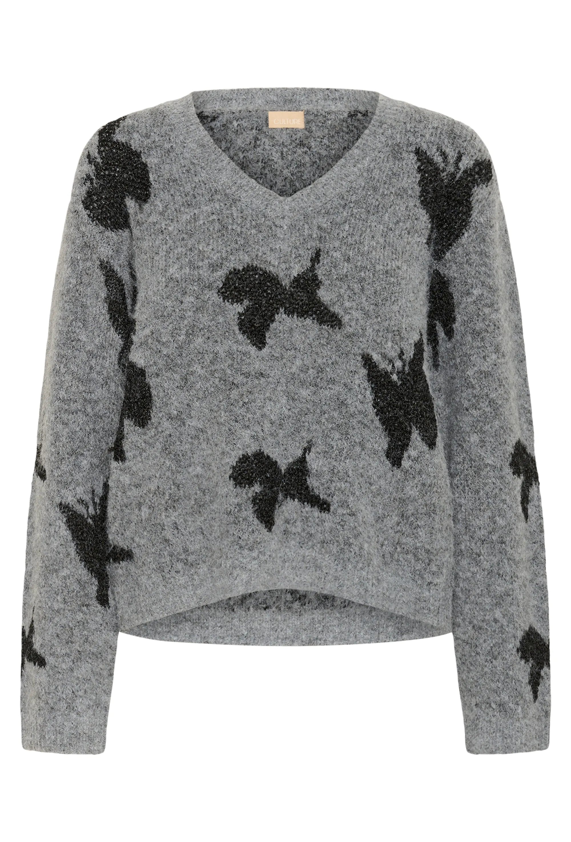 CULTURE Tröjan Freya V-ringning Grå