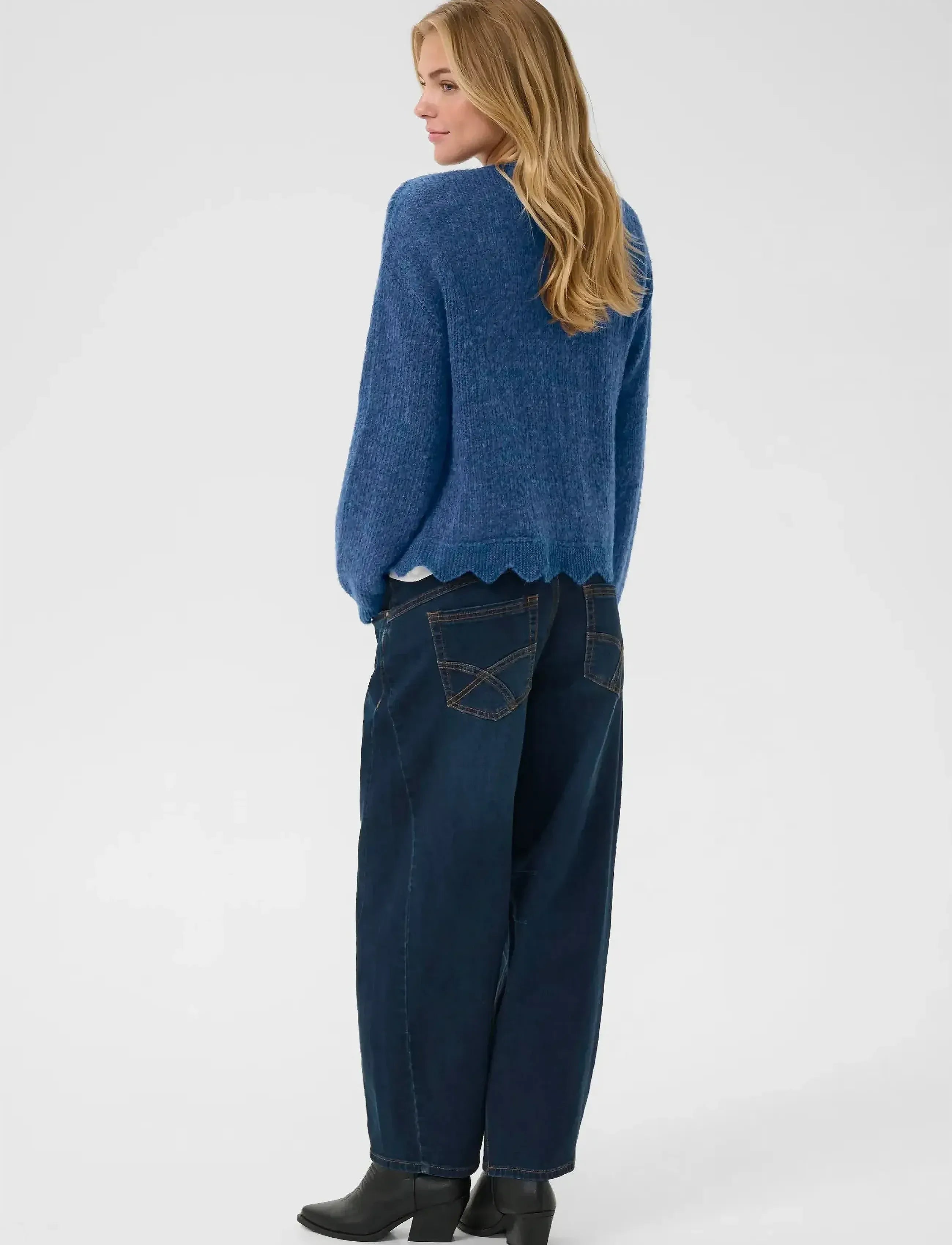 Cream Niso Stickad kofta Blå