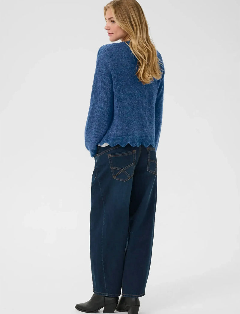 Cream Niso Stickad kofta Blå