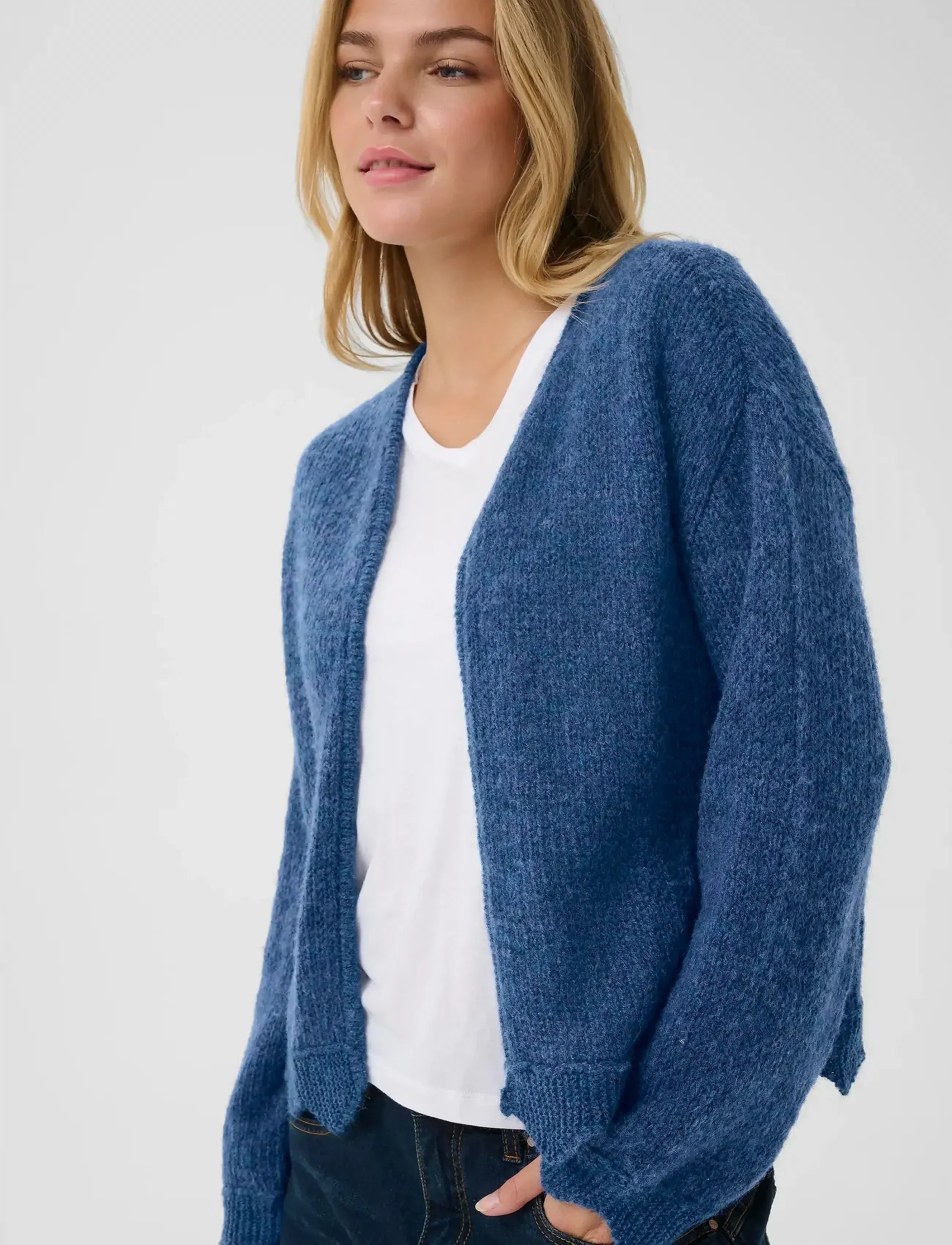 Cream Niso Stickad kofta Blå