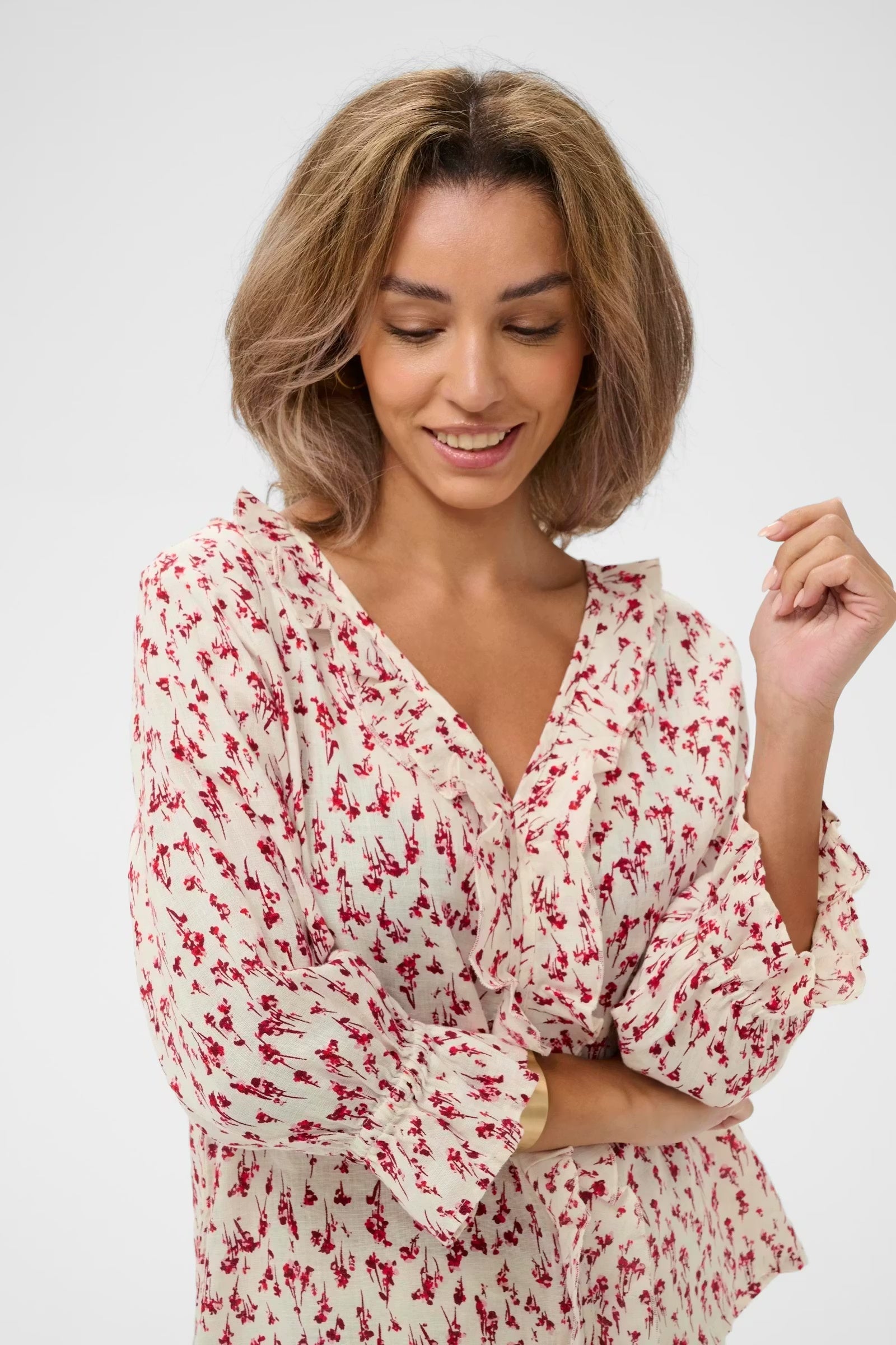 Cream Volangblus CRBellis Röd