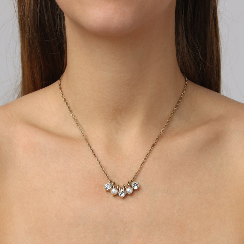 DYRBERG/KERN Halsband Phila SG Kristall / Vit Pärla