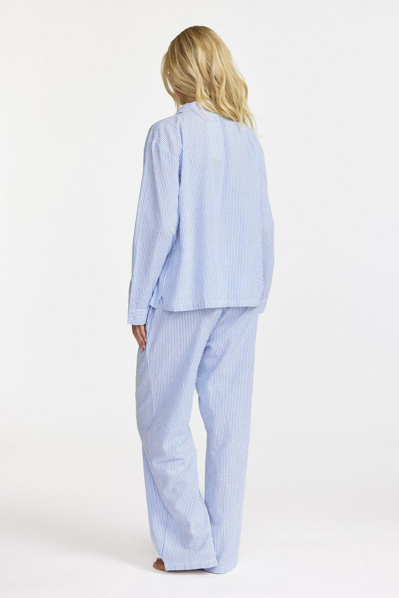 Damella Stilfull Pyjamas Blårandig