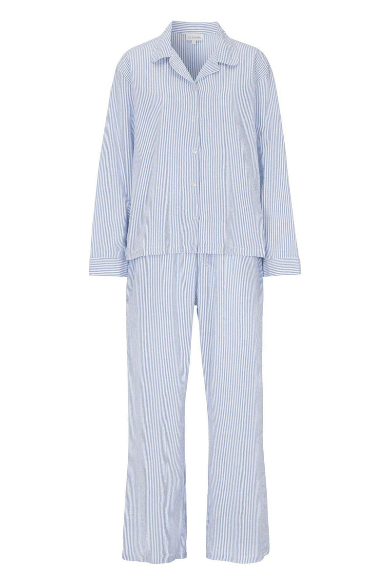 Damella Stilfull Pyjamas Blårandig