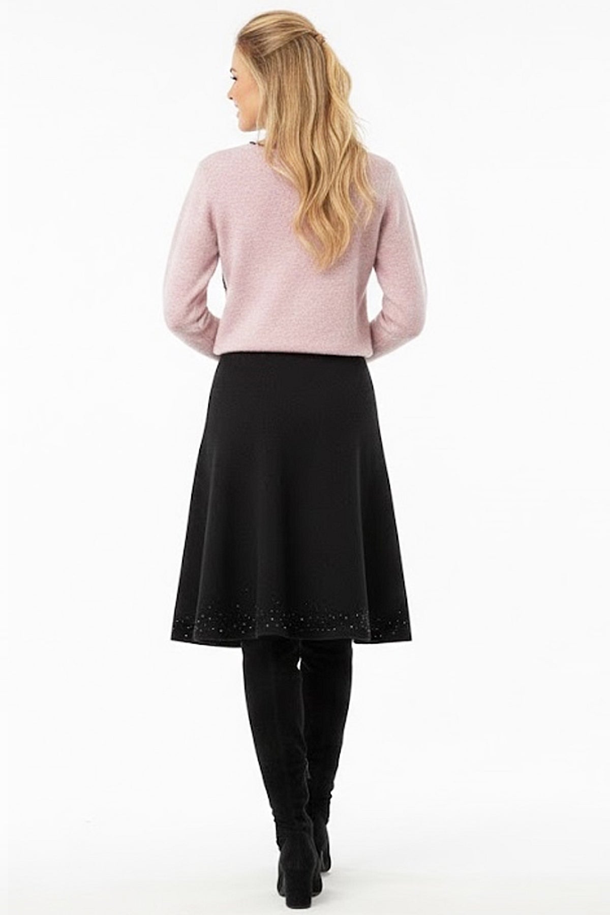 Derhy INDIANAPOLIS Stickad Kjol med Strass Svart