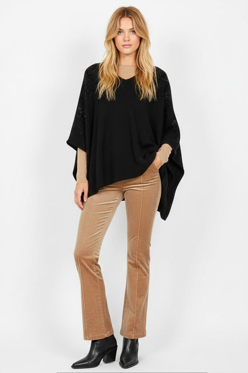 Derhy NAUTILUS Stickad Poncho Svart