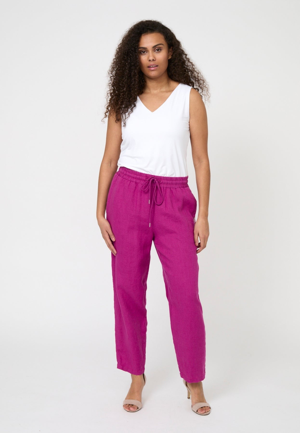 ELTON Linnebyxor Balloon Effect Fuchsia