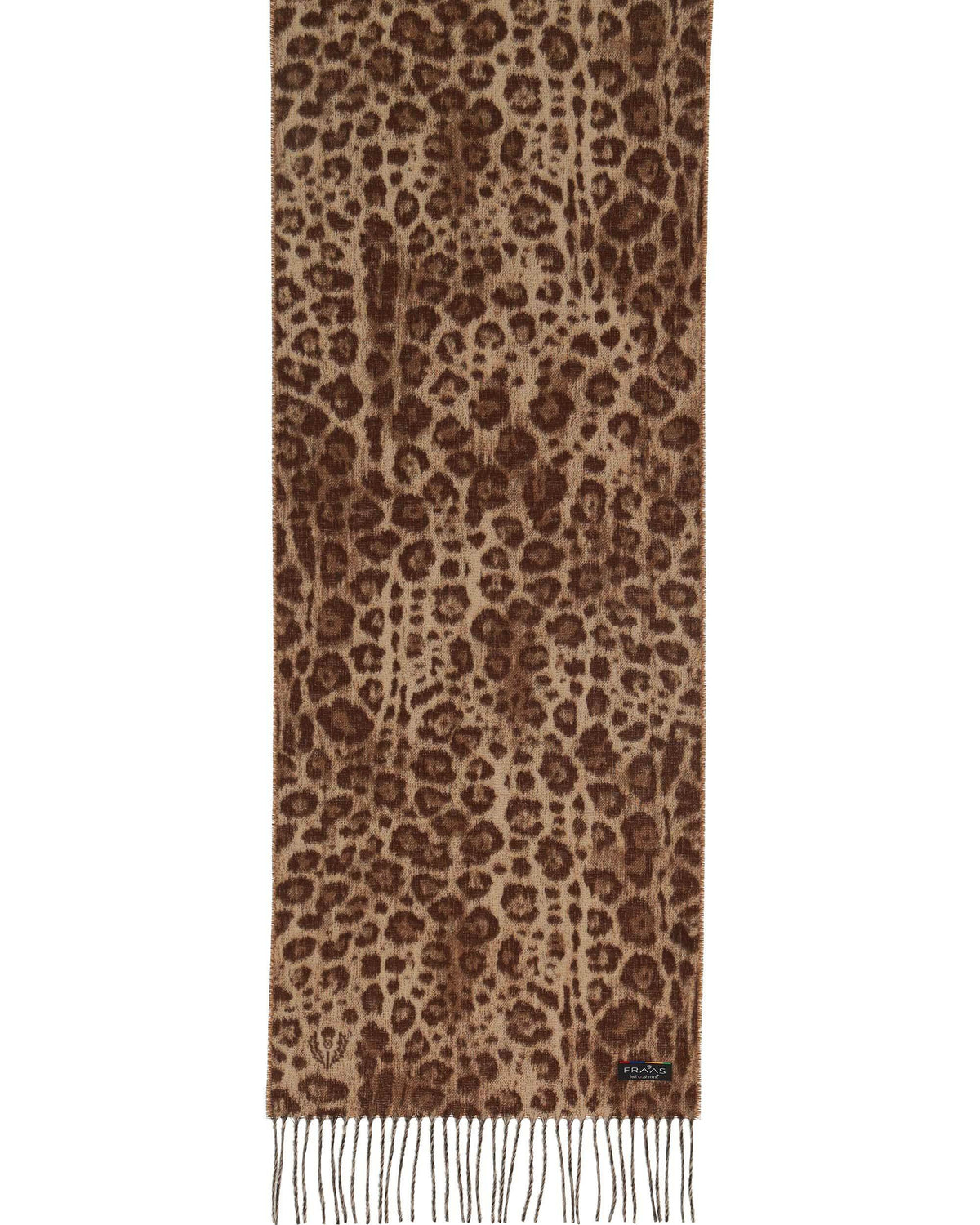 FRAAS Cashmink-halsduk med Leopardmönster Kamel