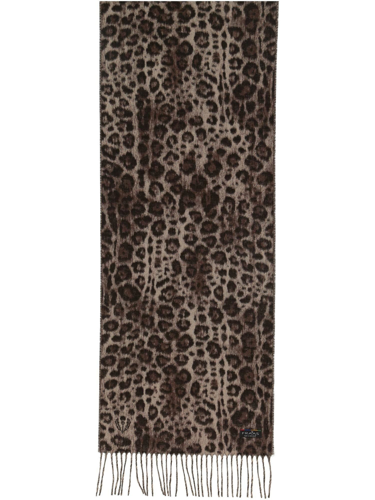 FRAAS Cashmink-halsduk med Leopardmönster Taupe