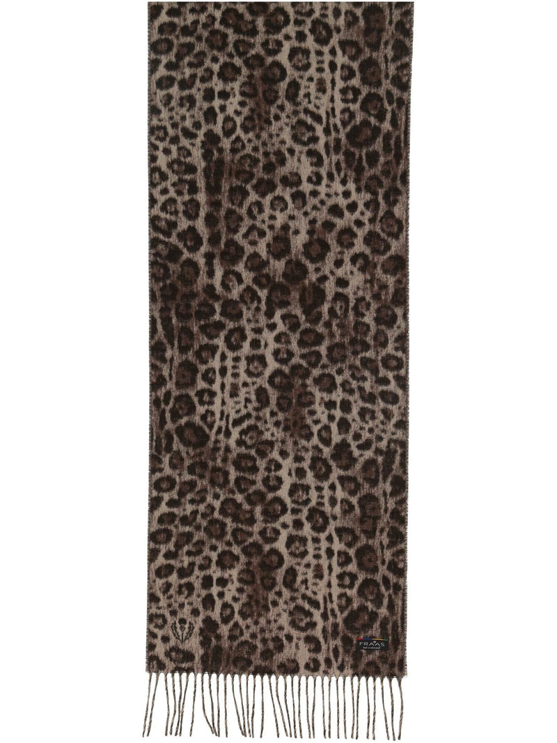 FRAAS Cashmink-halsduk med Leopardmönster Taupe