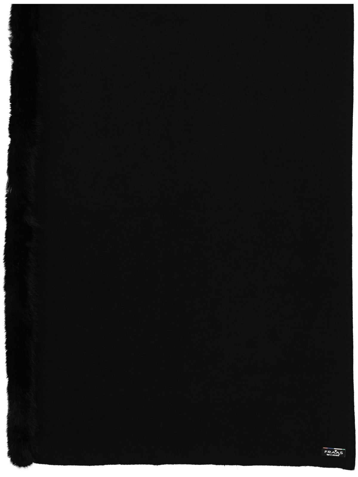 FRAAS Enfärgad Poncho med Kant i Fuskpäls Svart