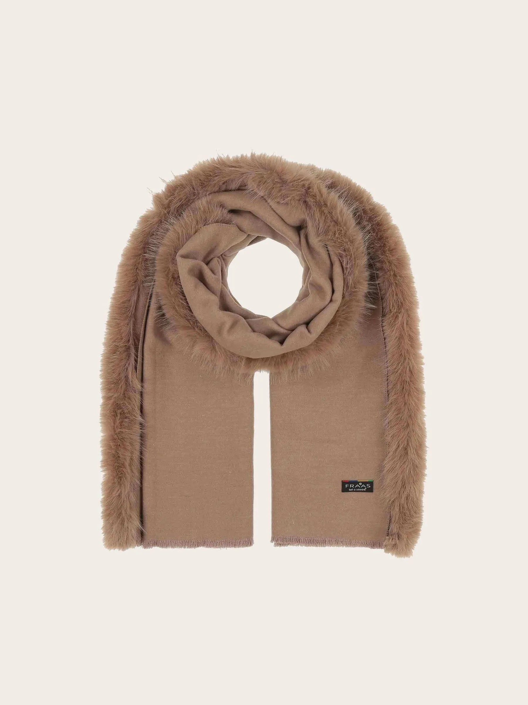 FRAAS Poncho med Fuskpäls Taupe