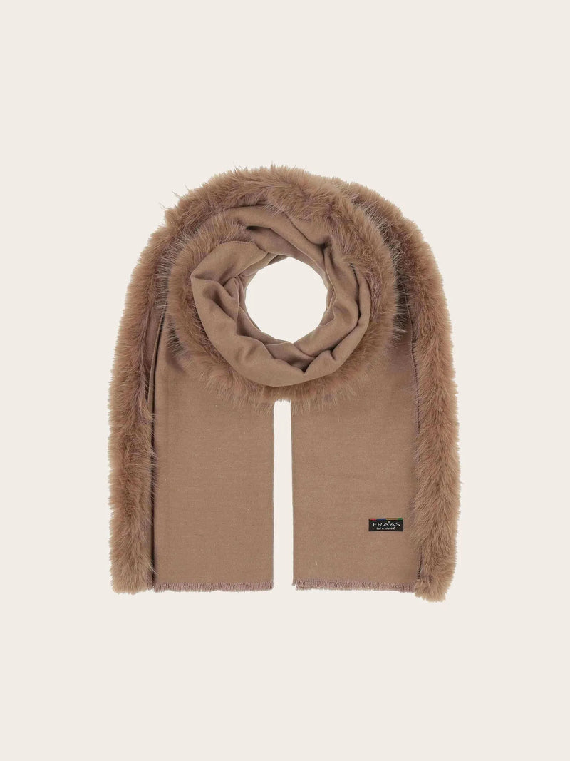 FRAAS Poncho med Fuskpäls Taupe