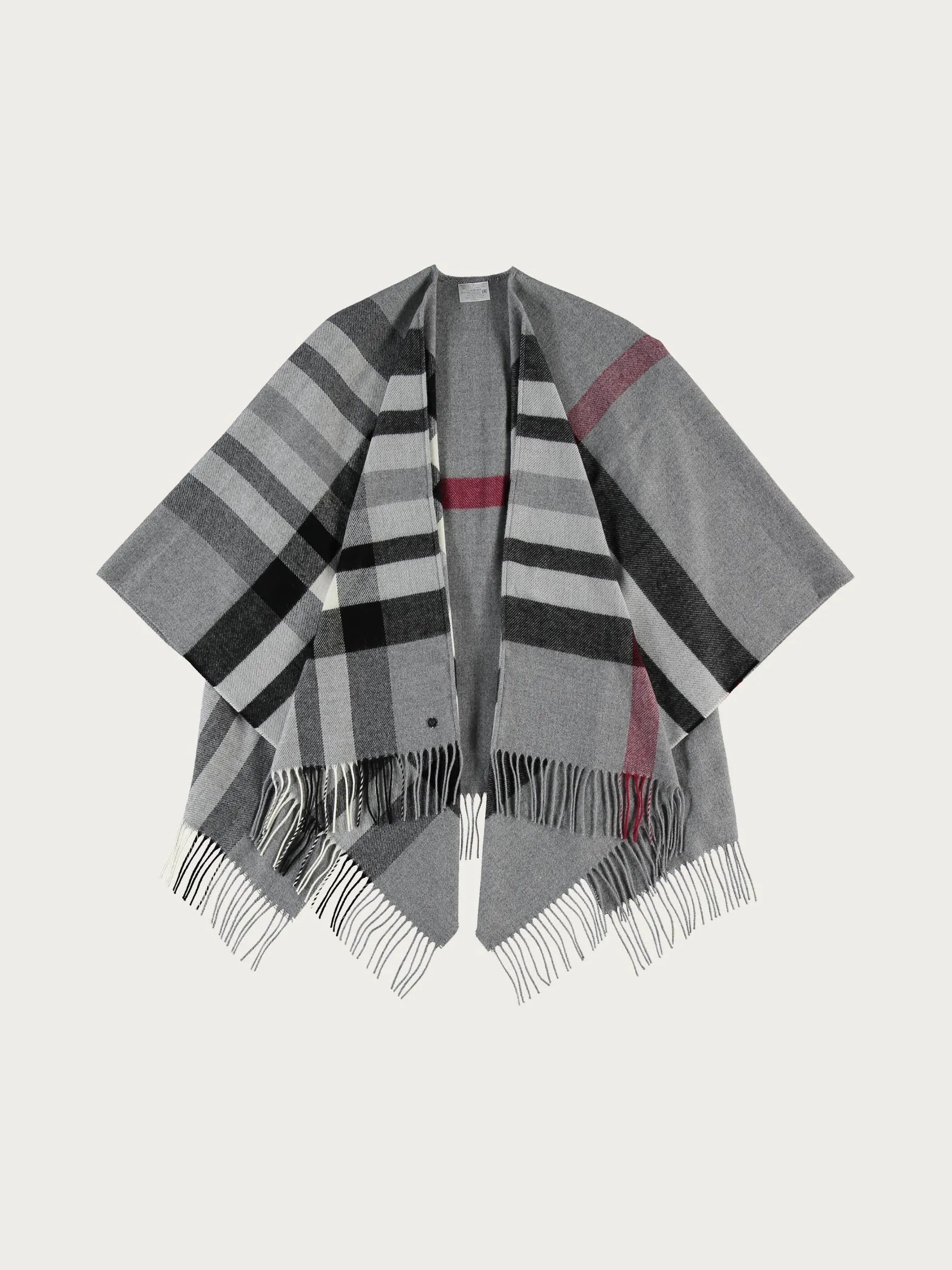 FRAAS Rutig Poncho Grå