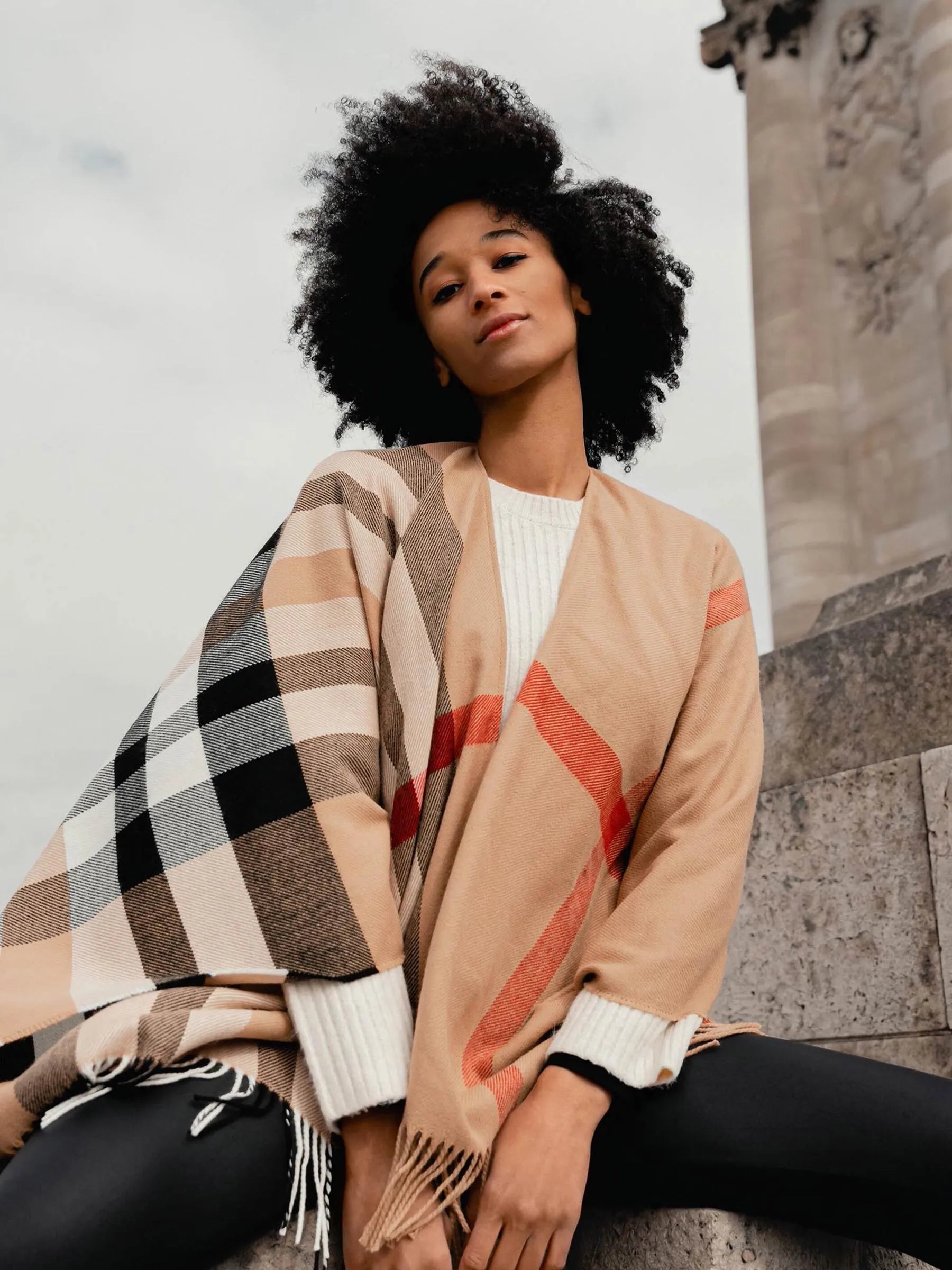 FRAAS Rutig Poncho Latte