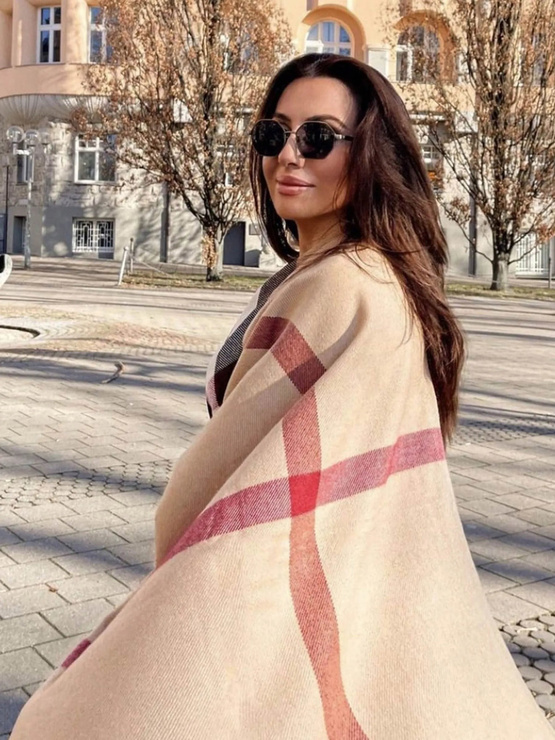 FRAAS Rutig Poncho Latte
