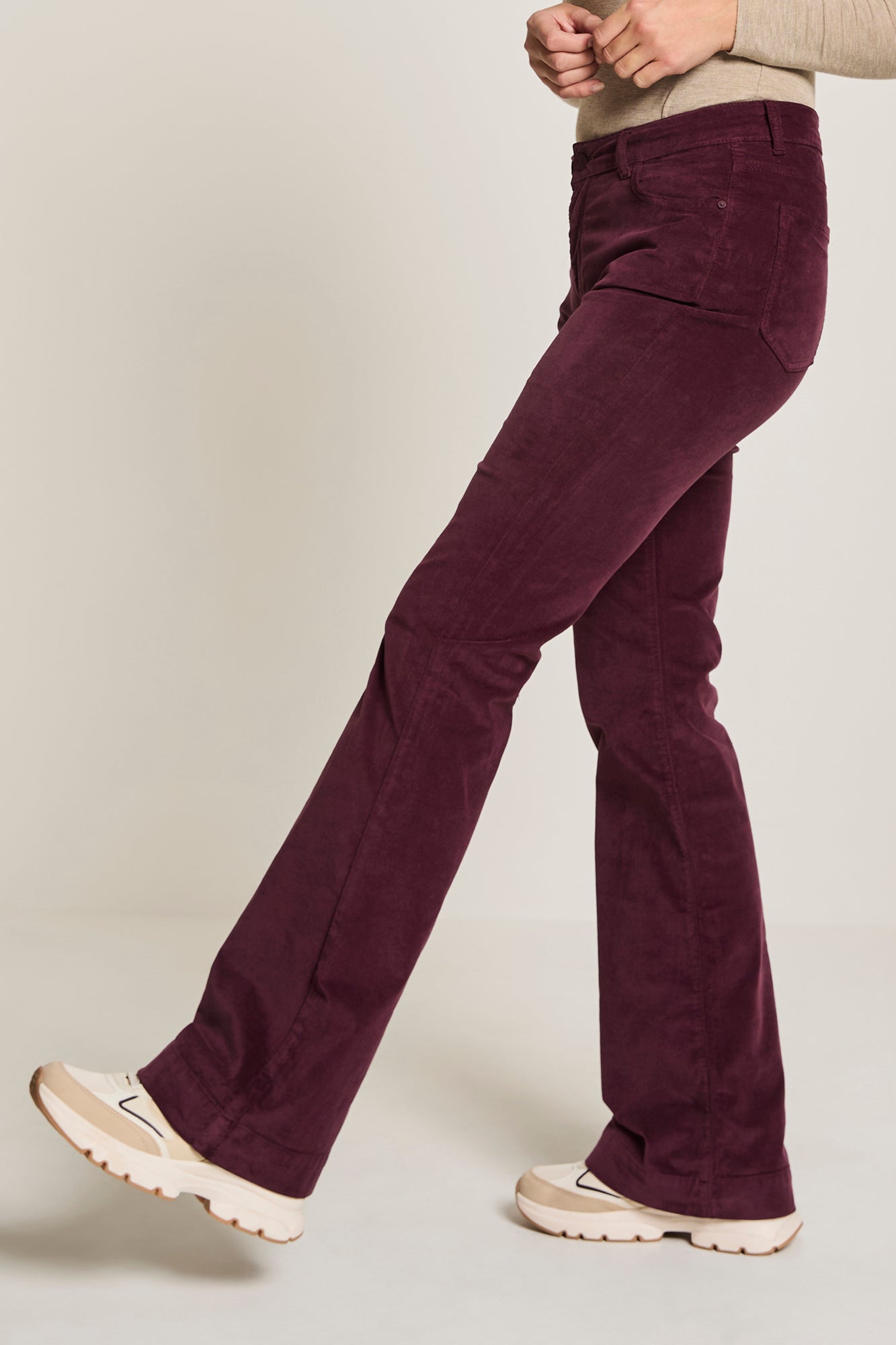 PARA MI Jade Jeans Burgundy Red