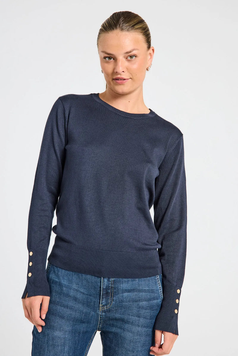 FreeQuent Jumper Katie med knappar Blå