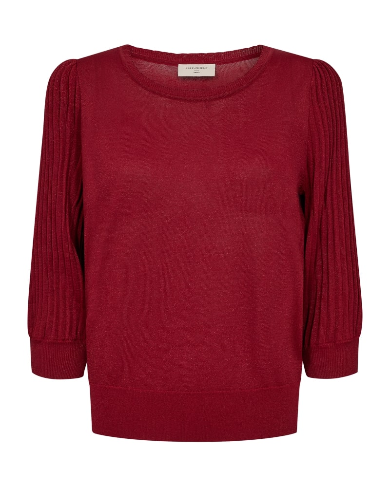 FreeQuent Metallicskimrande Tröja Glitta Röd