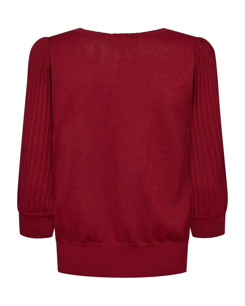 FreeQuent Metallicskimrande Tröja Glitta Röd