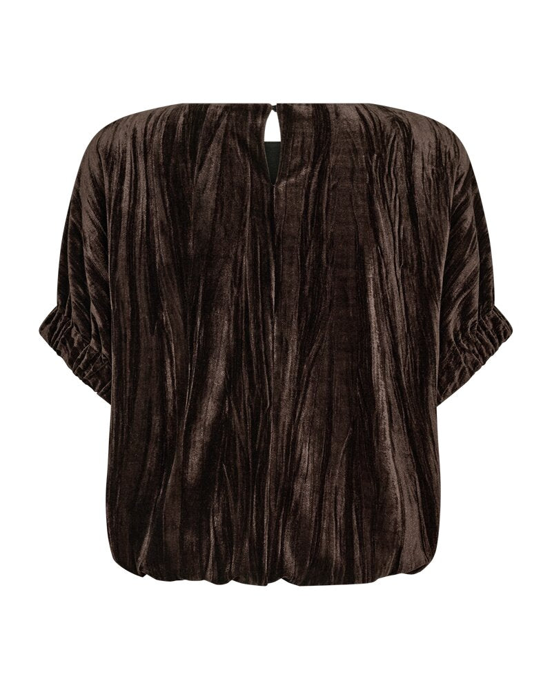 Freequent Sammetsblus med Struktur FQCandy Brun