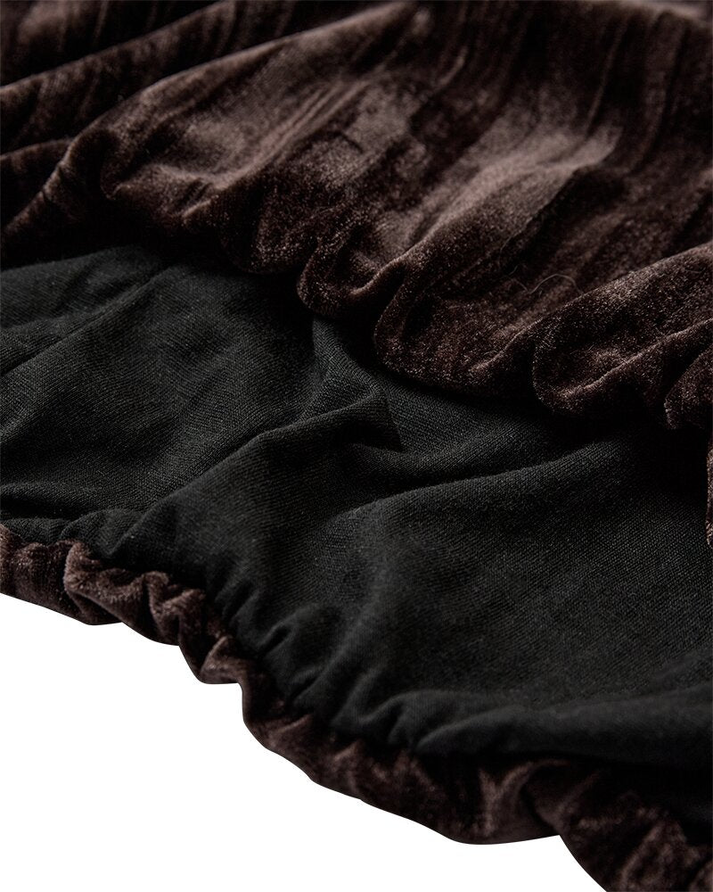 Freequent Sammetsblus med Struktur FQCandy Brun