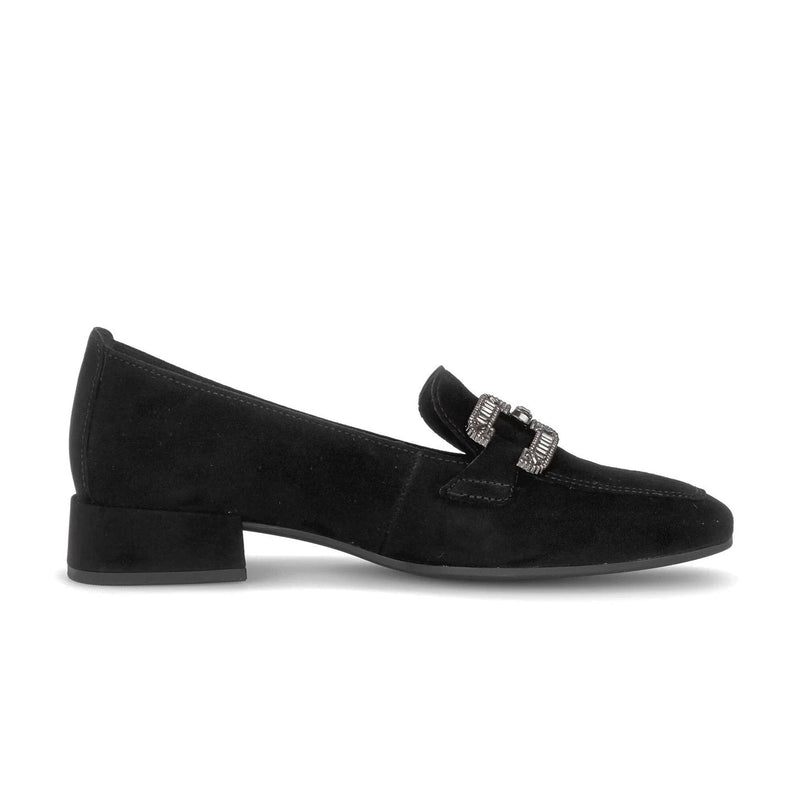 Gabor Mocka Loafers med Diamante Spänne Svart