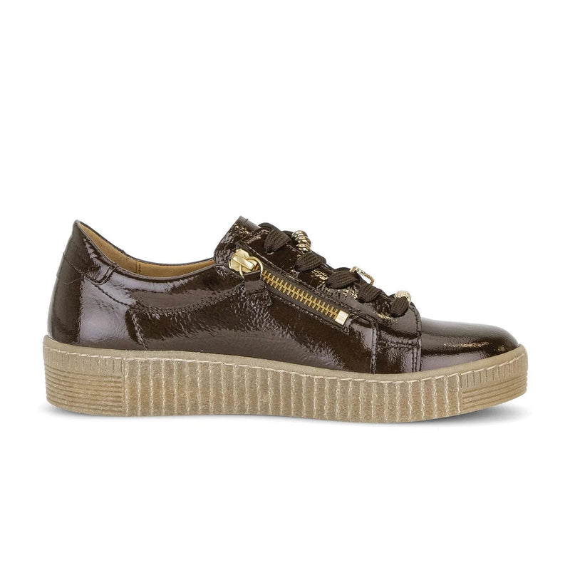 Gabor Sneaker Low Lackläder Mörkbrun