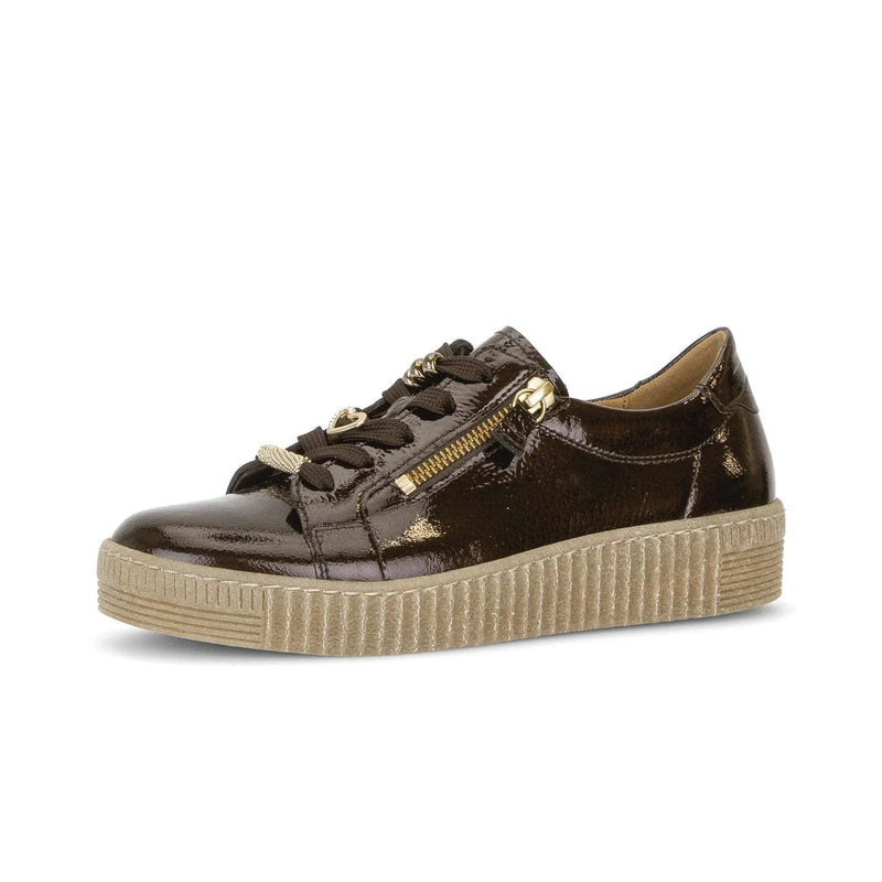 Gabor Sneaker Low Lackläder Mörkbrun