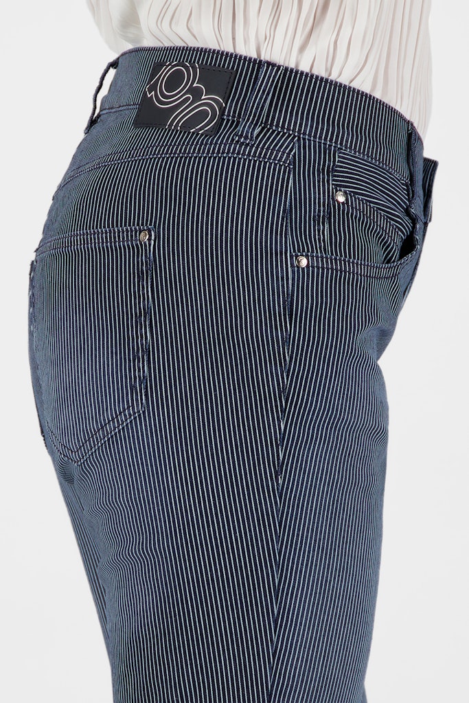 Gardeur Byxor ZURI128 med Randigt Rutigt Mönster Dark Rinse Used