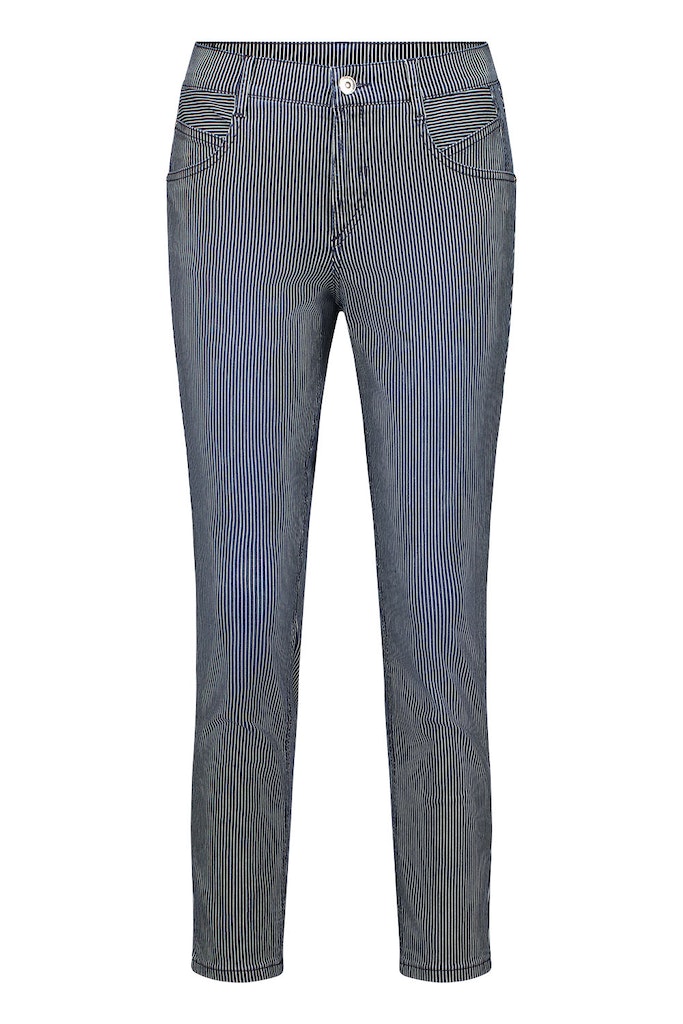 Gardeur Byxor ZURI128 med Randigt Rutigt Mönster Dark Rinse Used