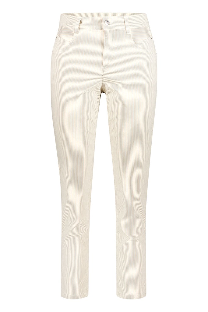 Gardeur Byxor ZURI128 med Randigt Rutigt Mönster Sand