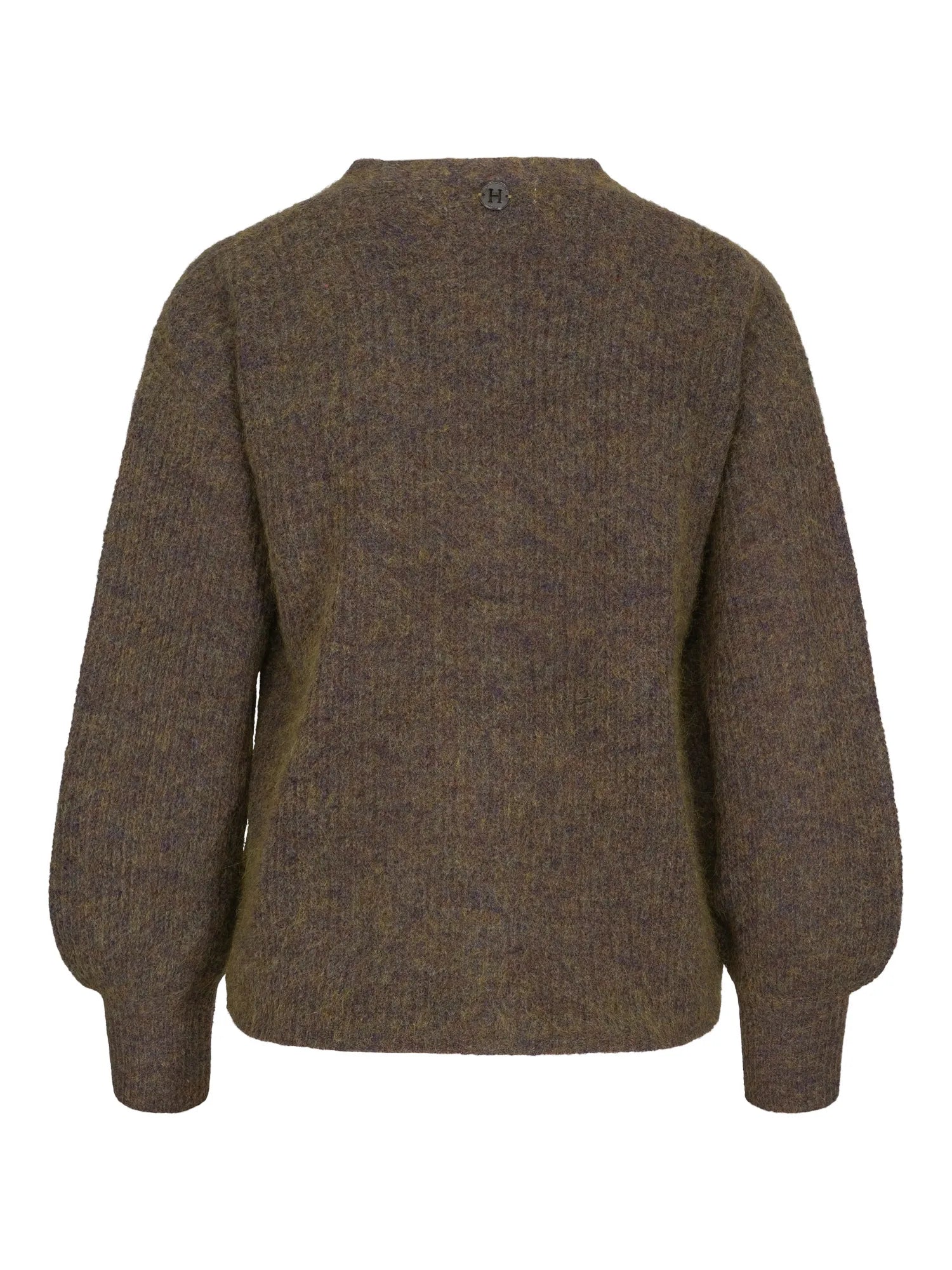 HAUST Stickad Mohairkofta Oliv
