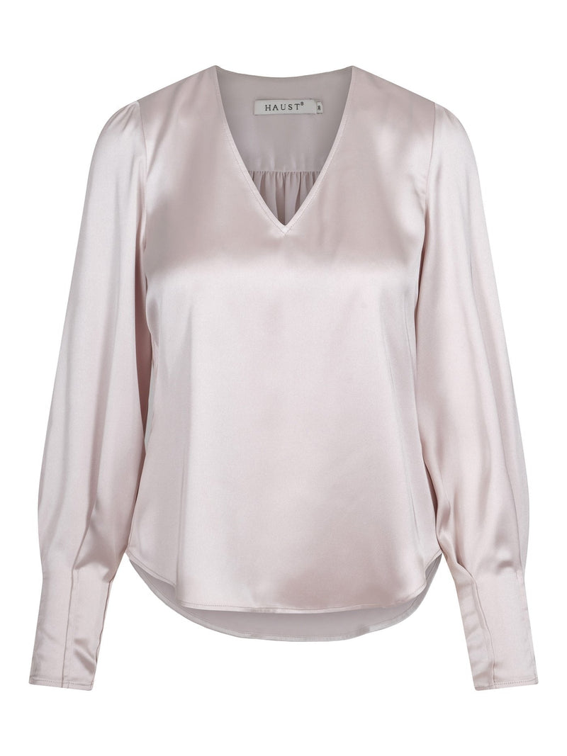 HAUST V-ringad Blus Champagne