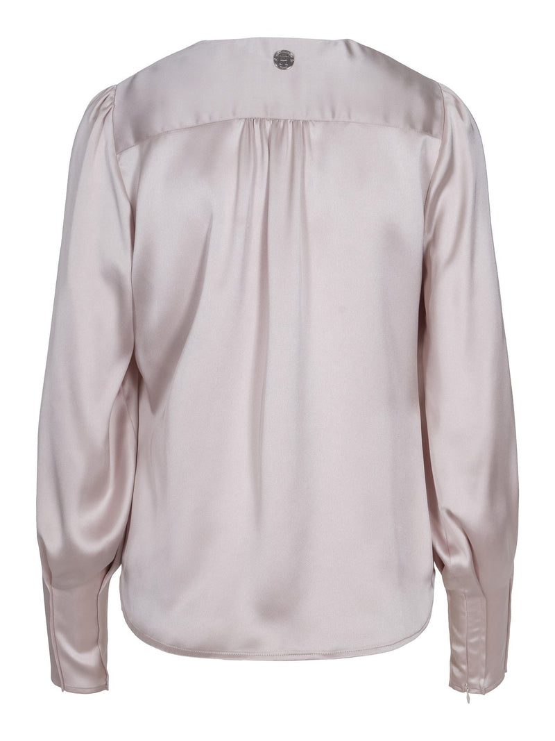 HAUST V-ringad Blus Champagne