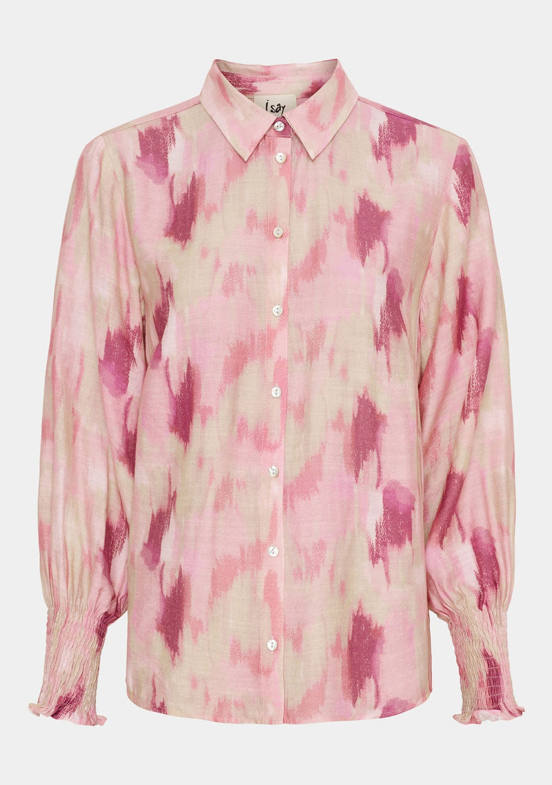 I SAY Ane Skjorta med Smockdetaljer Rose Dream
