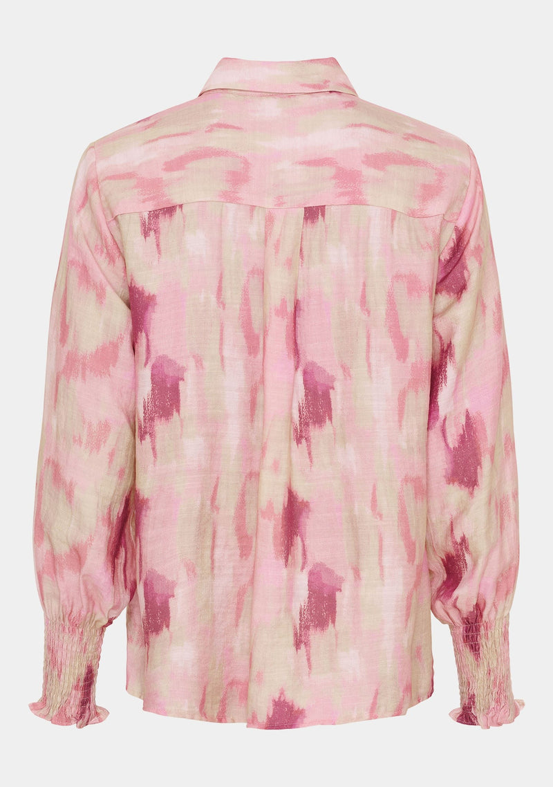 I SAY Ane Skjorta med Smockdetaljer Rose Dream
