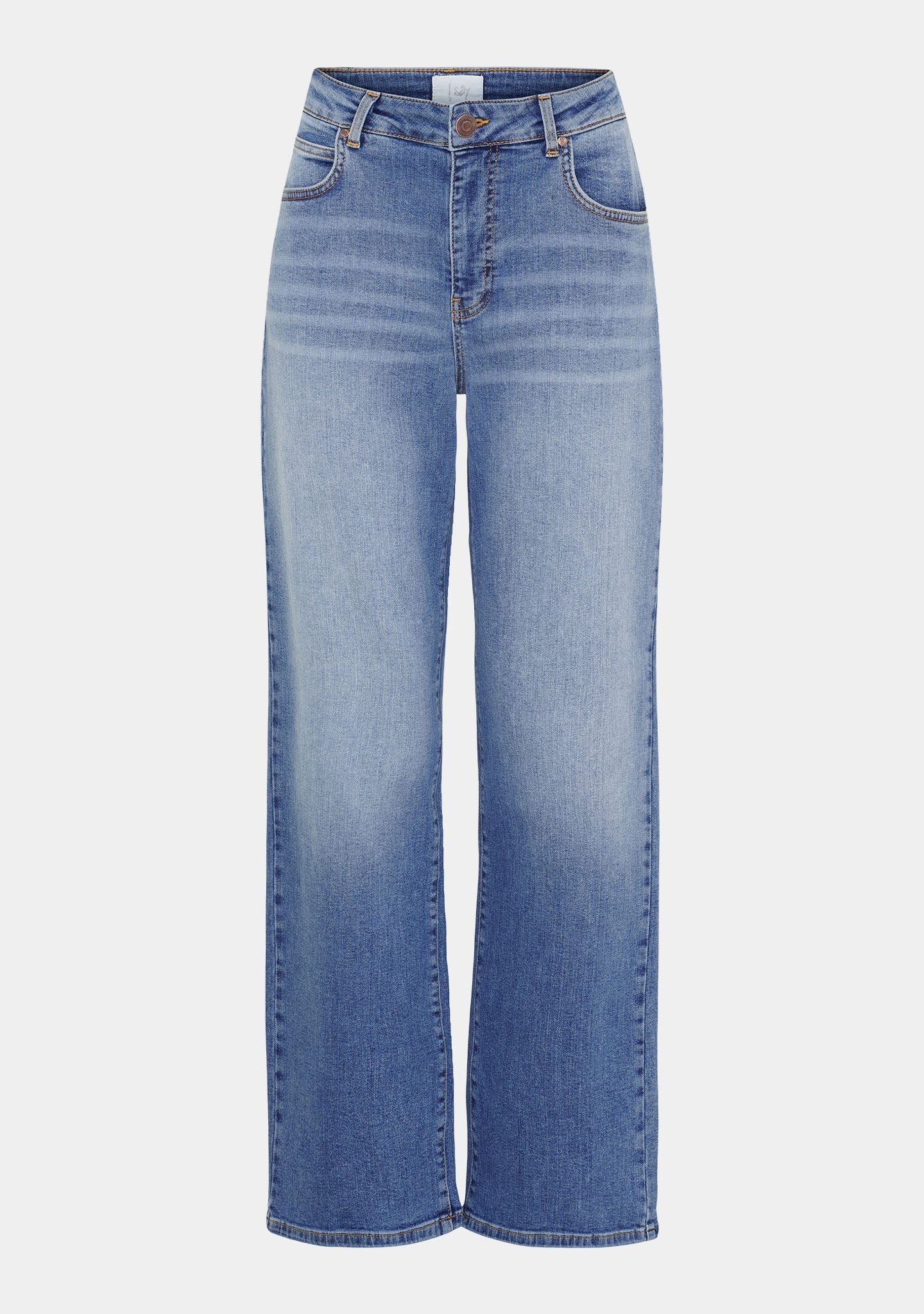 I SAY Bologna Klassiska jeans med Raka Ben Mid Denim