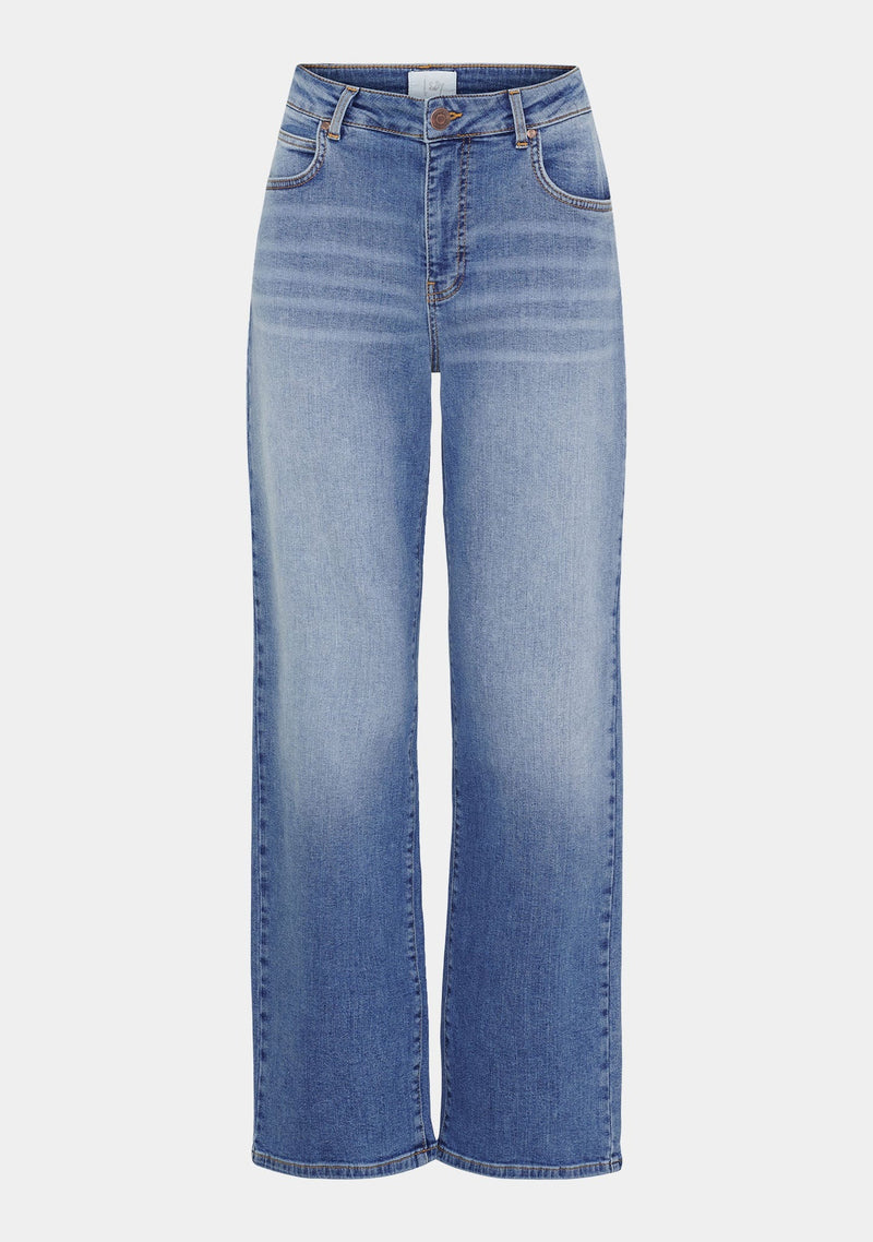 I SAY Bologna Klassiska jeans med Raka Ben Mid Denim