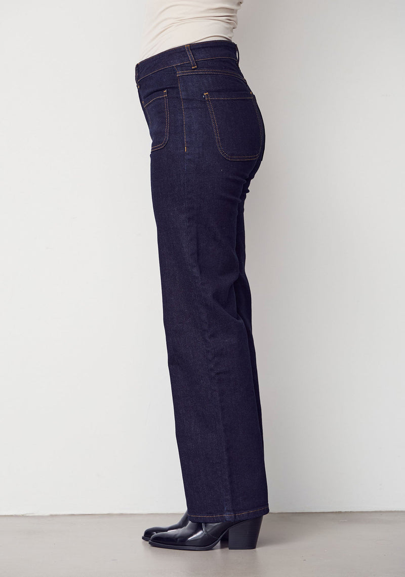 I SAY Bologna New Raka Jeans med Hög Midja Mörkblå