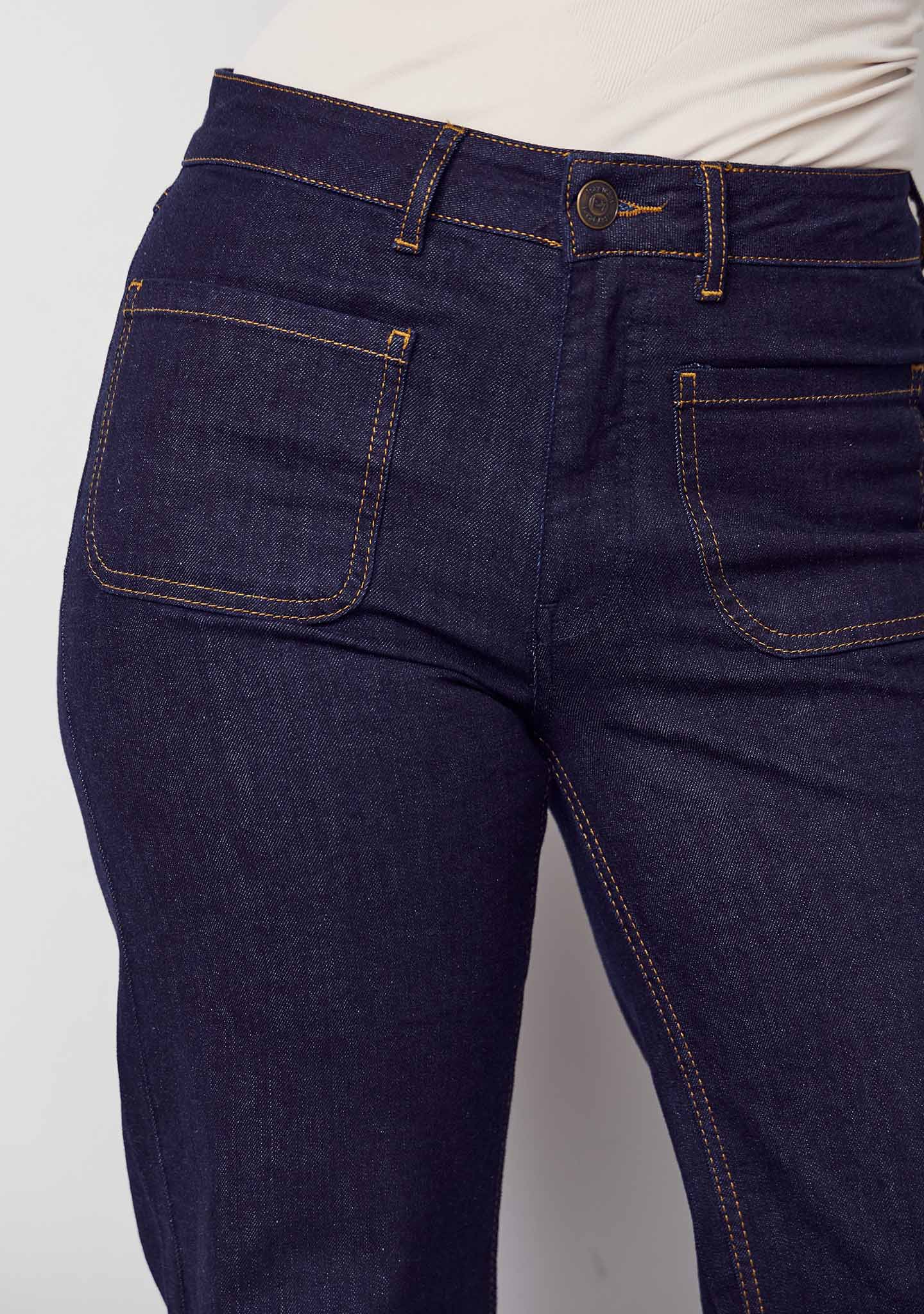 I SAY Bologna New Raka Jeans med Hög Midja Mörkblå