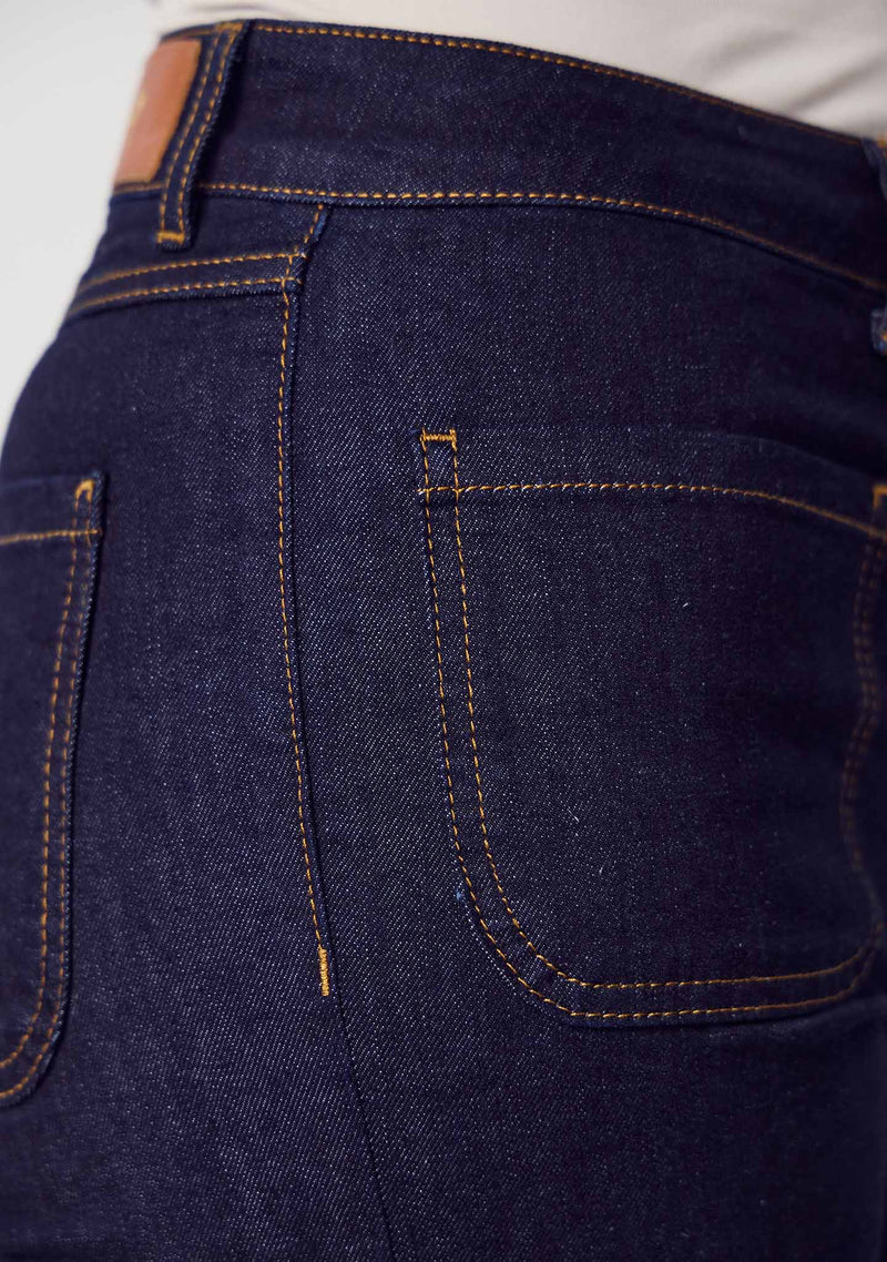 I SAY Bologna New Raka Jeans med Hög Midja Mörkblå