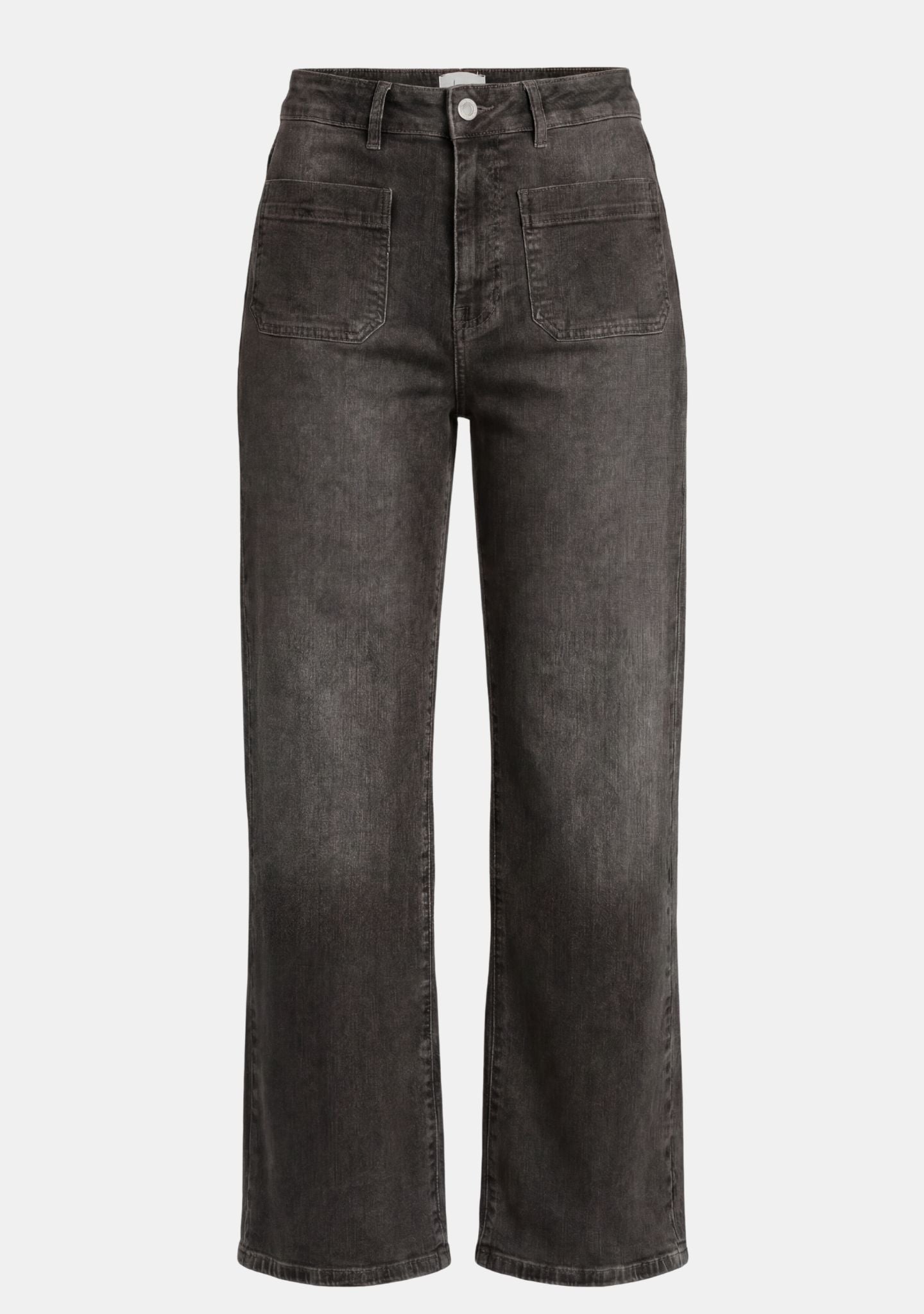 I SAY Bologna Wide Jeans med Fyrkantsfickor Tvättad Grå