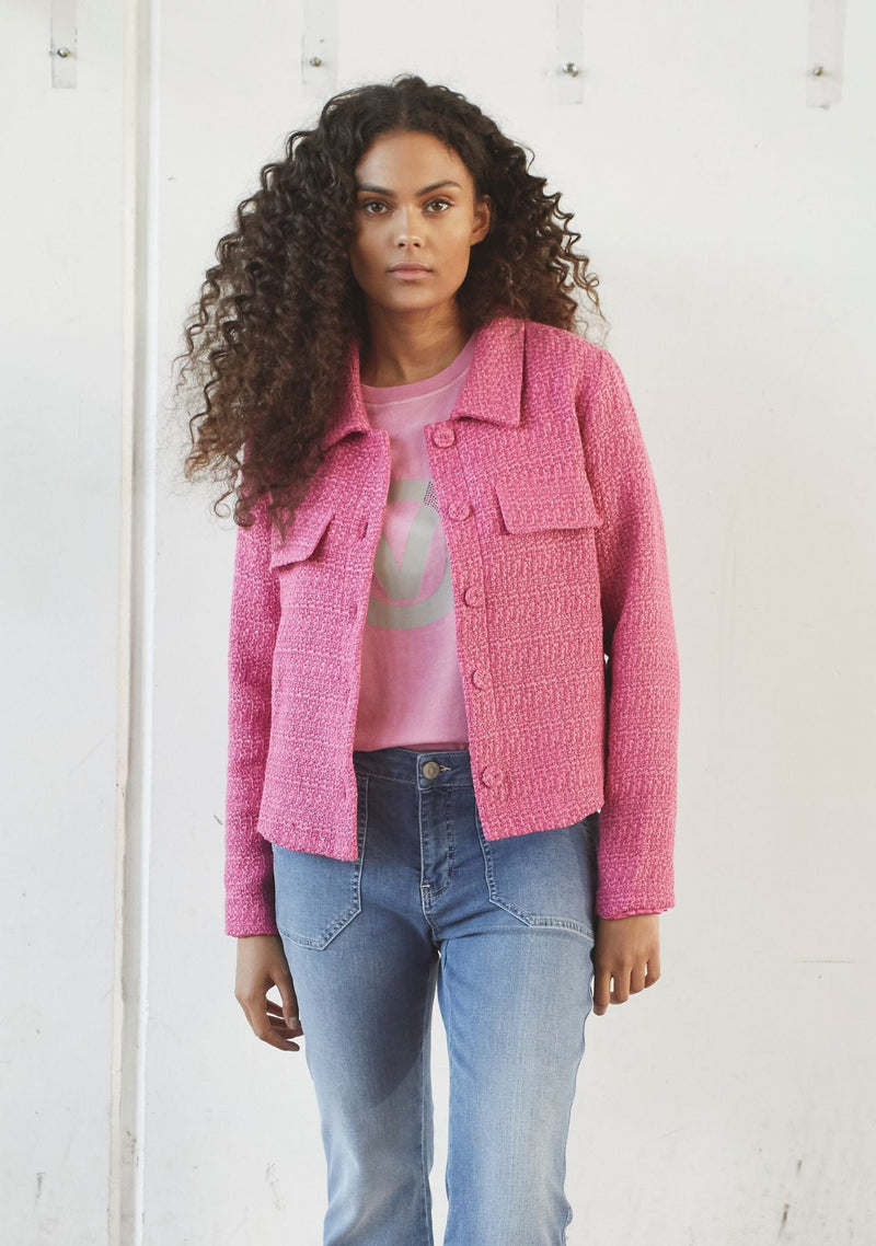I SAY Chia Blazer i bouclétextur Pink Melange